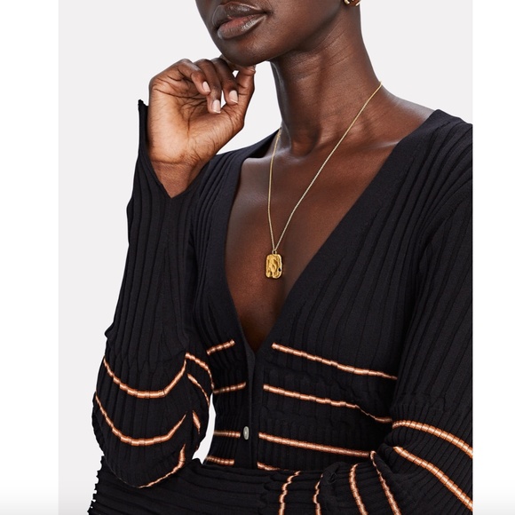 New JONATHAN SIMKHAI Liliana Stripe Cardigan